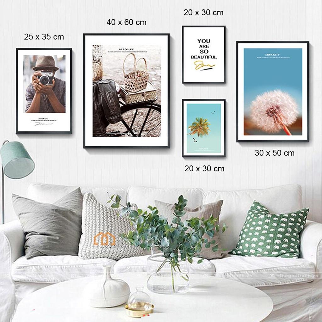 Tranh dán tường bộ 5 tấm - Tranh trang trí phòng ngủ