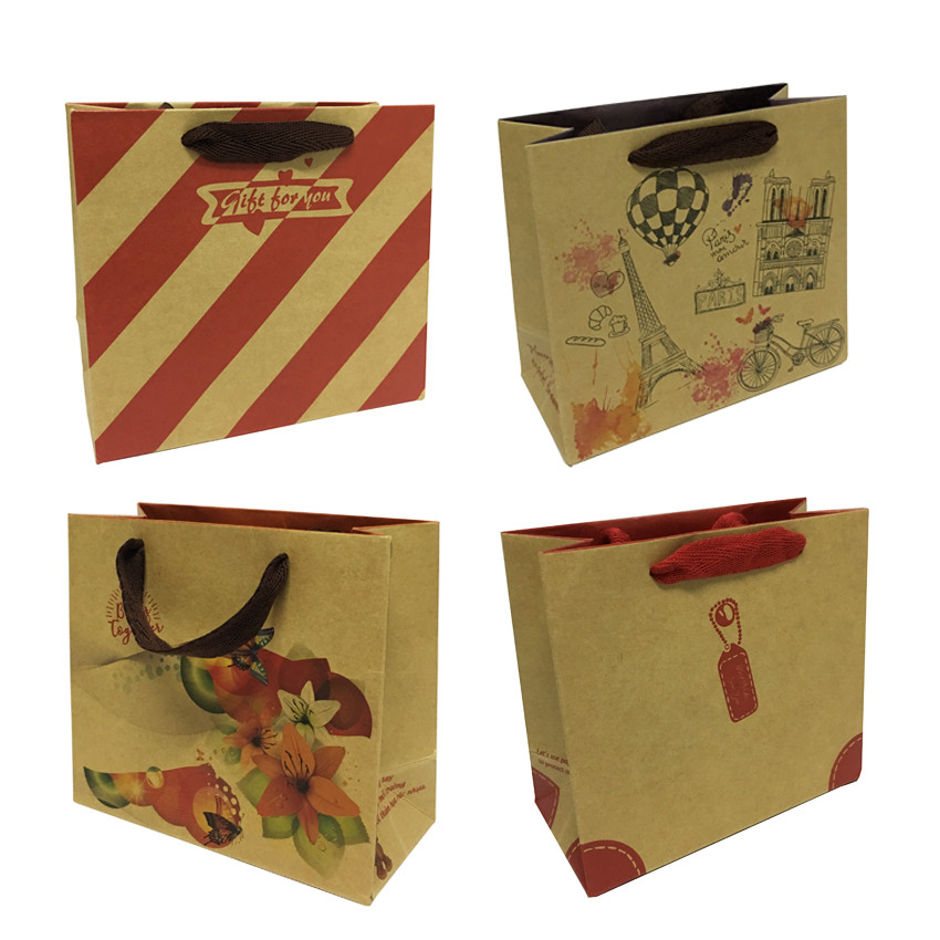 Combo 05 Túi Kraft Ngang Nhí (14 x 12,5 x 6,5 cm) - Giao mẫu ngẫu nhiên