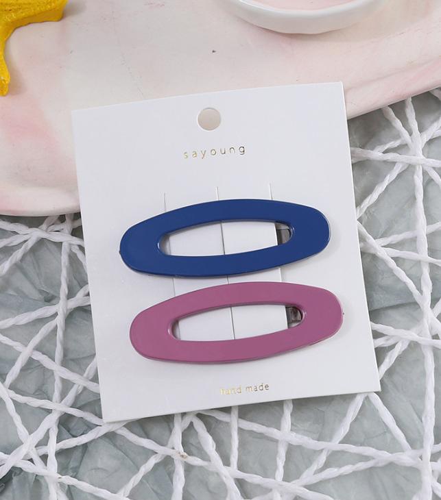 Sét 2 Kẹp Tóc Mái Xuất Khẩu Song An Eco Kah104 - Mã 5 Tím - Xanh Đậm