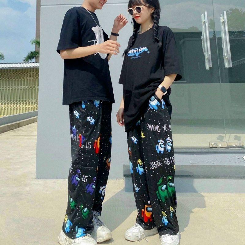 Quần Dài Suông Loang In 3D Nhện Nam Nữ Cặp Đôi RẺ ĐẸPQuần Kiểu Jogger Among US -Chất Thun Dày Couple Cute Xinh