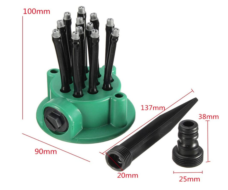 Vòi tưới cây phun nước 360 độ có thể điều chỉnh sân vườn