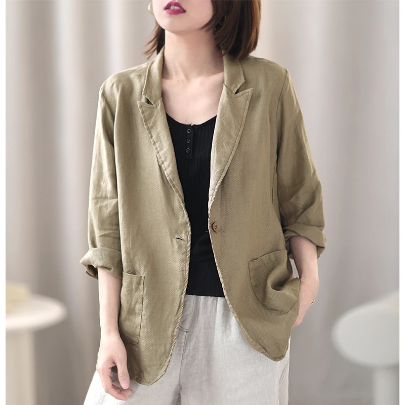 Áo vets blazer nữ một lớp hai túi ốp thời trang trẻ trung đơn giản.