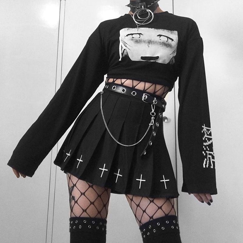 Phong Cách Punk Quần Váy Dây Lưng Thời Trang Gothic Phụ Kiện Đậm Dạo Phố Hoang Dã Dây Da PU Với Dây Kim Loại