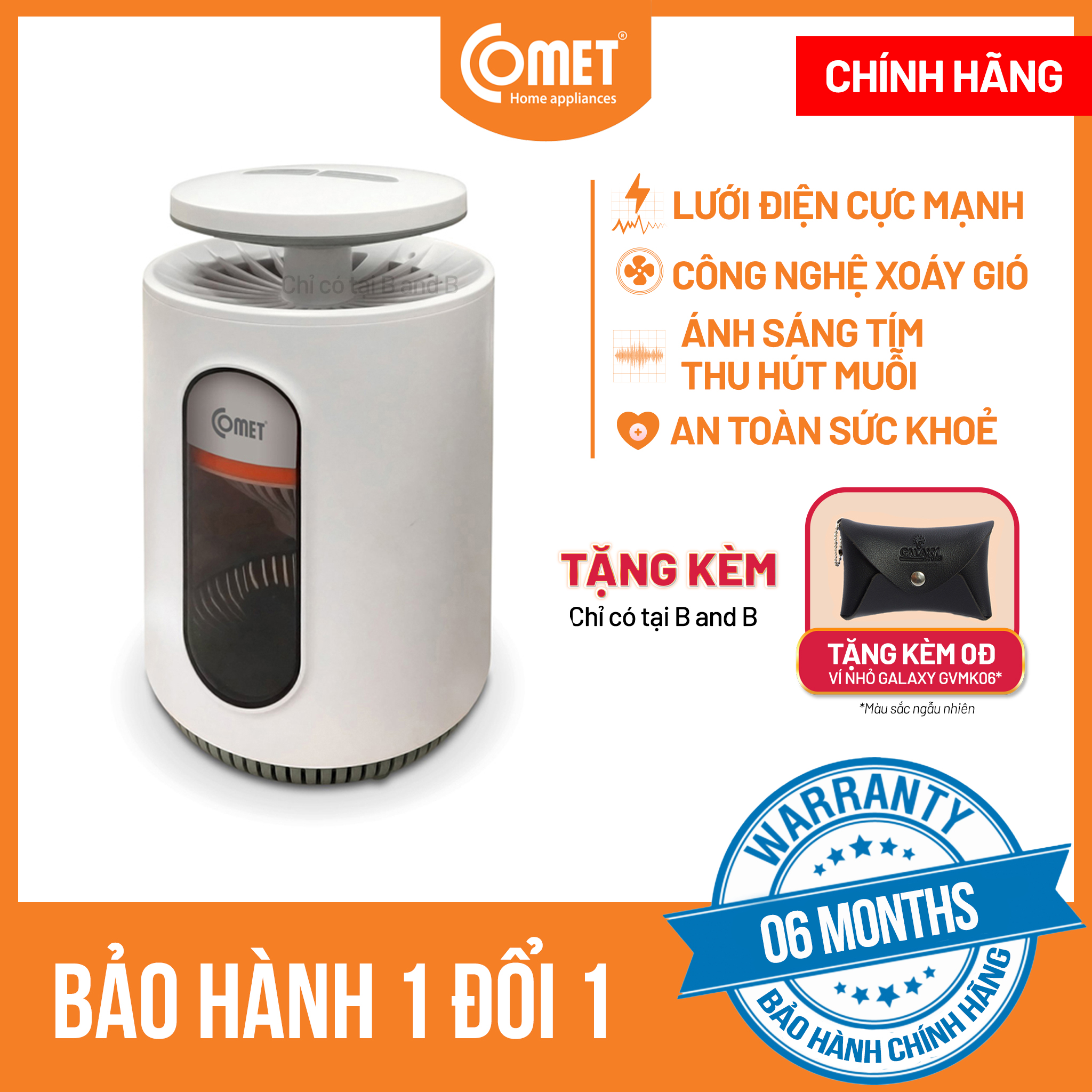 Đèn Diệt Côn Trùng 3 Chức Năng Kết Hợp Comet CM068 (Mới) Kèm Quà Tặng Ví Nhỏ Galaxy Store GVMK06