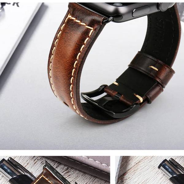 Dây da đeo thay thế cho Apple Watch 42mm / 44mm hiệu Kakapi Leather thiết kế tinh tế mới lạ, dây da cao cấp, ôm sát tay - hàng nhập khẩu