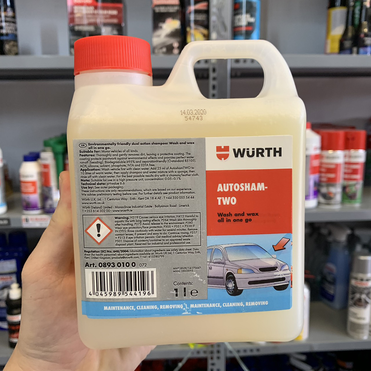 Nước rửa xe Wurth Autosham-Two 0893 0100 Wash and wax all in one go 1000ml