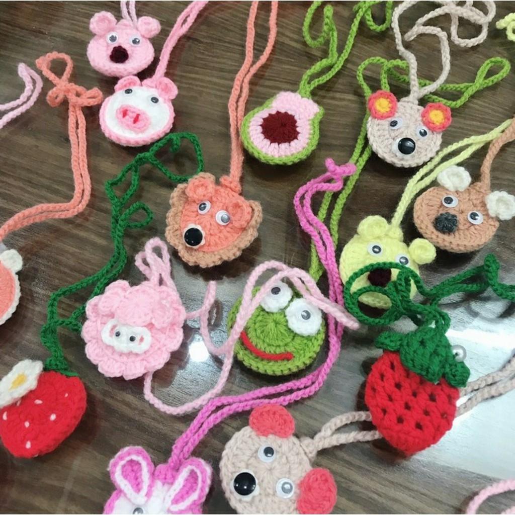Túi đựng tỏi móc thủ công bằng len nhiều mẫu đẹp, túi đựng tỏi tránh gió cho bé khi ra ngoài