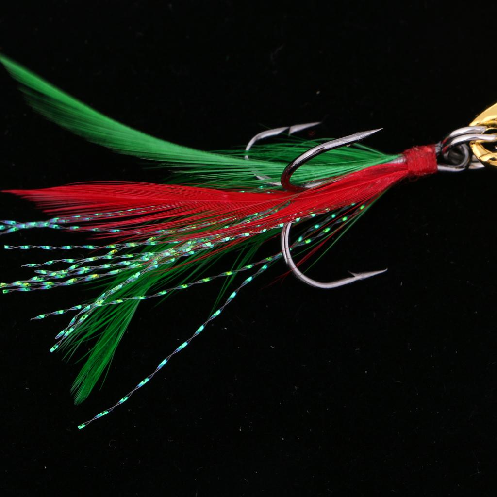 Gold Fishing Spoon Lure Spinner Bait Metal Hard Bait Crankbait Tack 28g
