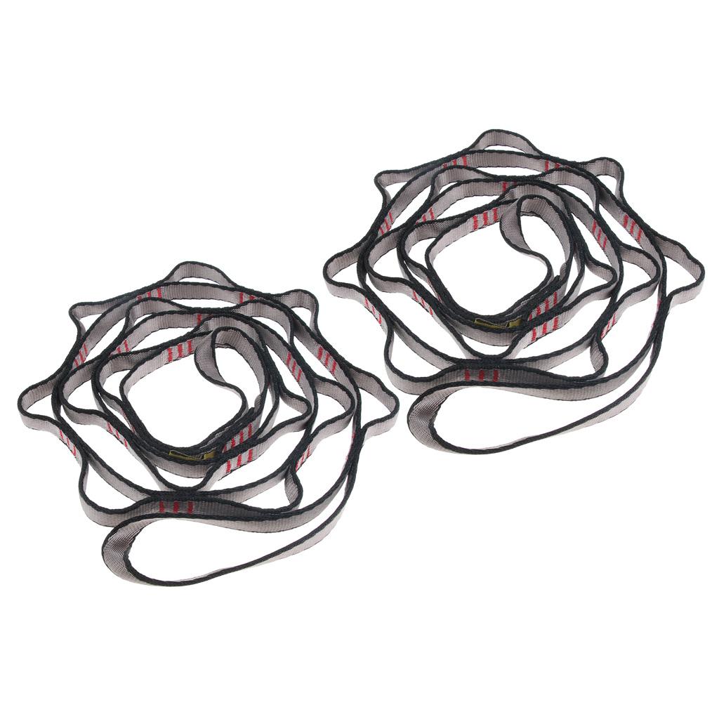 2pcs Downhill Climbing Daisy Chain Rope Equipment Carabiner 22KN 180cm