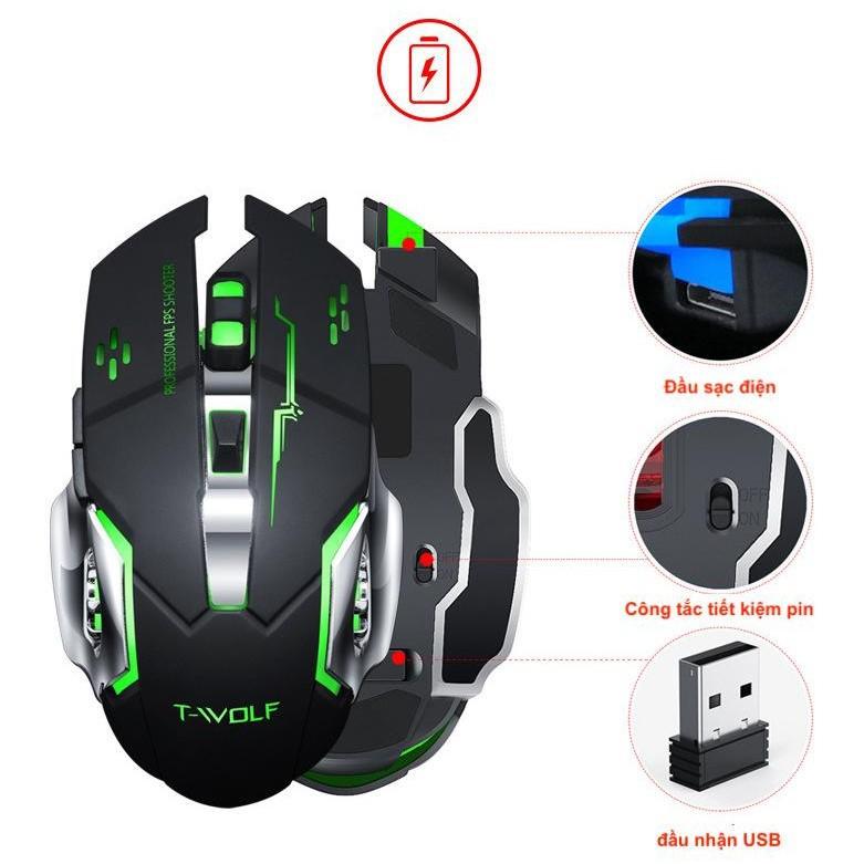 Chuột Không Dây Gaming T-Wolf Q13 - Hàng Chính Hãng