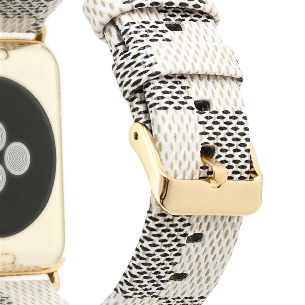 Dây da đeo thay thế cho Apple Watch 42mm Kakapi vân LV (ngàm nối màu ngẫu nhiên) - Hàng chính hãng