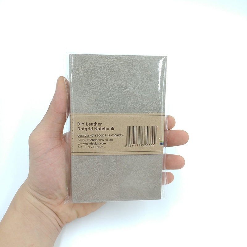 Sổ Bìa Da 9.5 x 14cm - Màu Xám