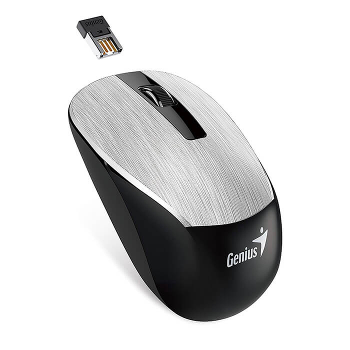 Chuột Không Dây Genius NX-7015 vàng bạc nâu xám - Hàng Chính Hãng