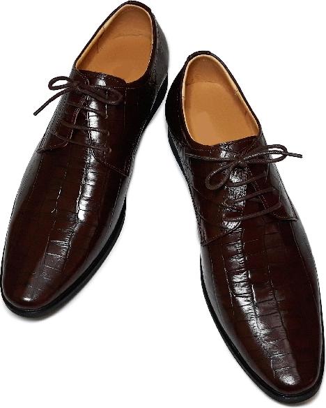 Giày nam da bò thật, giày da bò dập vân cá sấu, giày mọi nam, giày da nam, giày đi làm công sở - HS52