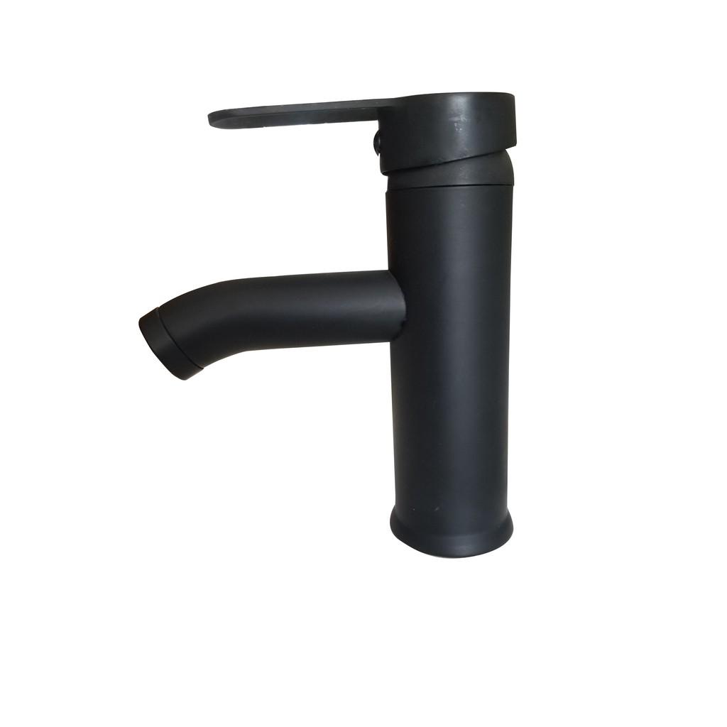 Vòi lavabo nóng lạnh cao cấp full đen