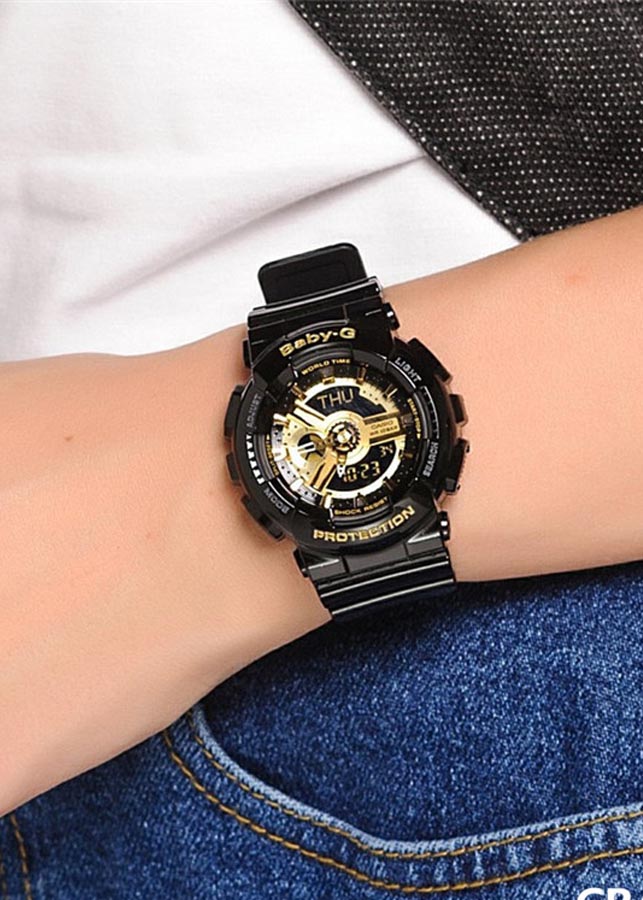 Đồng Hồ Nữ Casio Baby G BA-110-1ADR Anh Khuê - Dây Nhựa Màu Đen - Chống Nước 100m