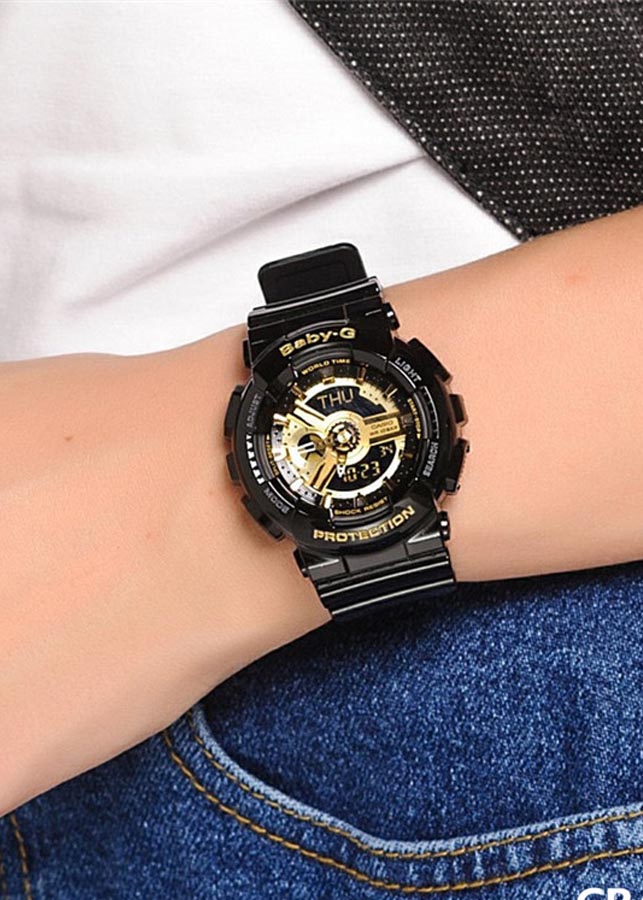 Đồng Hồ Nữ Casio Baby G BA-110-1ADR Anh Khuê - Dây Nhựa Màu Đen - Chống Nước 100m