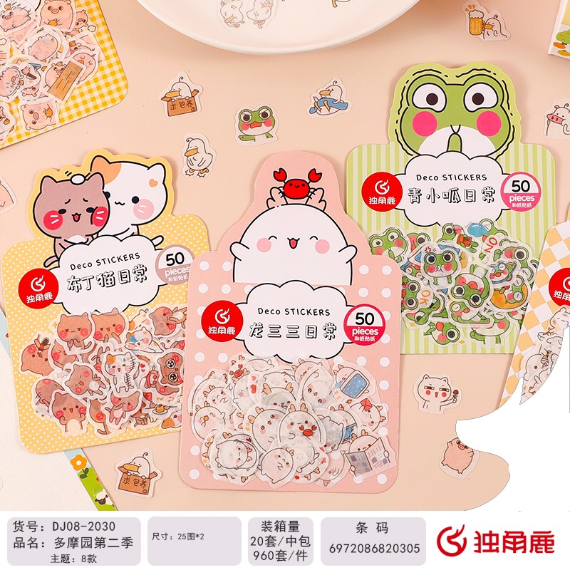 Sét 50 hình dán, sticker siêu cute