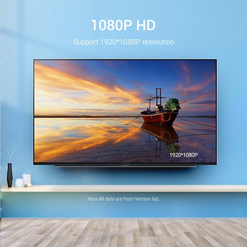 Cáp chuyển HDMI to VGA Vention ACFBB, hỗ trợ độ phân giải 1080P@60Hz - Hàng chính hãng