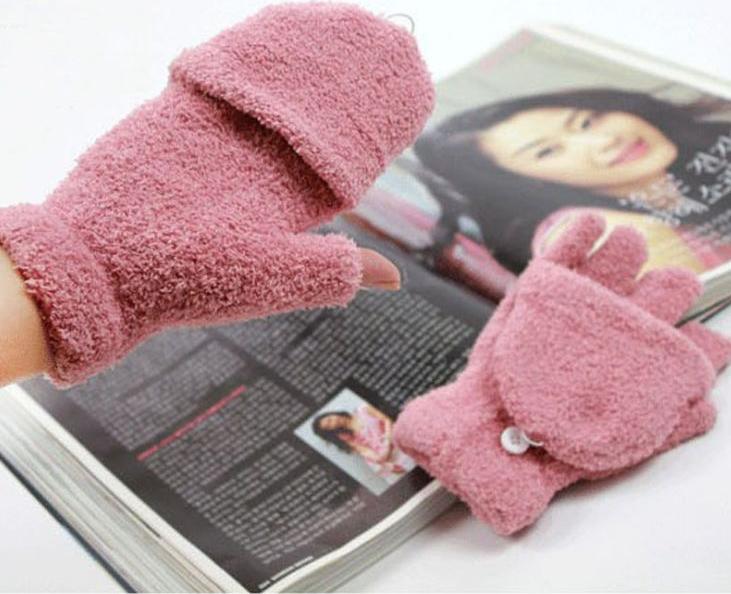 Bao tay găng tay len giữ ấm mùa đông đa năng có thể để lộ ngón hoặc che kín ngón cho bé 4-12 tuổi + Tặng bịt mắt ngủ (màu ngẫu nhiên)