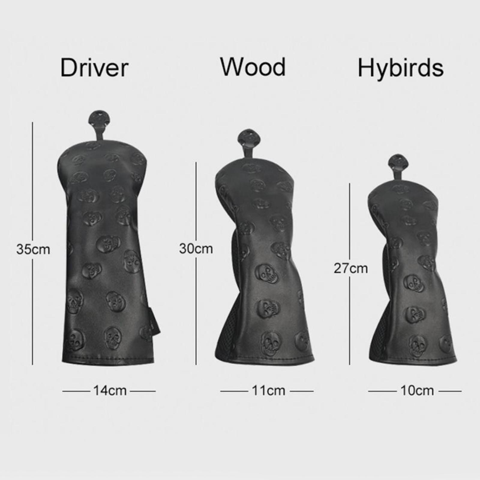 3x Golf Wood Headcover No.1 3 5 Head Cover 460cc Fairway Driver Protection