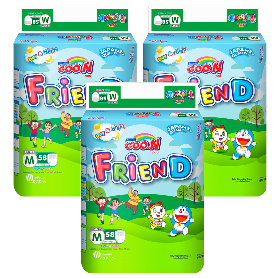Combo 3 tã quần Goon Friend M58 (7-12Kg)