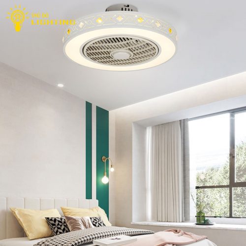 Quạt Trần Có Đèn Led Trang Trí Phòng Khách Phòng Ngủ 3 Ốp Hàn Quốc 8902 Chế Độ Màu Điều Khiển Từ Xa Thông Minh