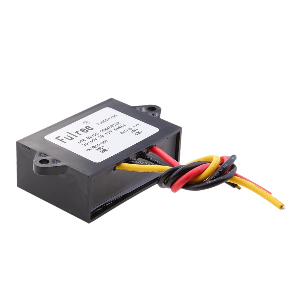 DC DC Step Down Converter Buck Module 20V-60V to 12V 5A 60W Output Power Adapter