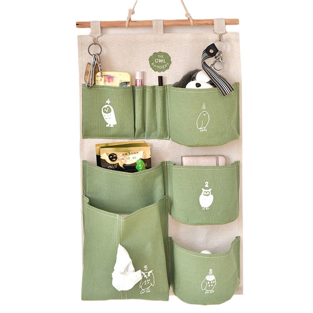 AA Wall Door Closet Hanging Storage Bag, Multi-Pocket Family Storage Bag, Cute Cartoon Design Storage Bag