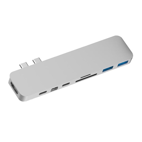 CỔNG CHUYỂN HYPERDRIVE PRO 8-IN-2 HUB FOR USB-C MACBOOK PRO/AIR - Hàng Chính Hãng - GN28 - Silver