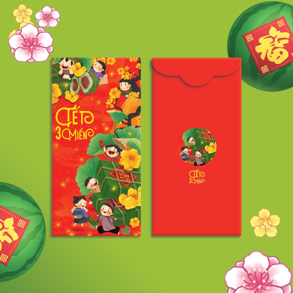 Bao Lì Xì - Bộ combo Tết Ba Miền -  Bao Lì Xì Tết Việt