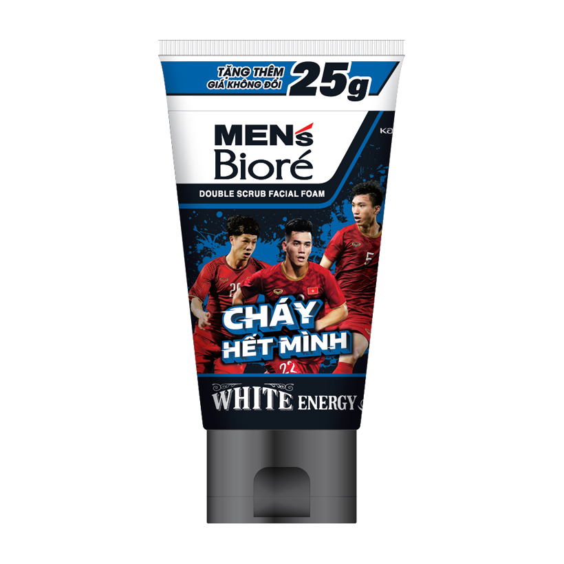 Sữa Rửa Mặt Men Biore Hạt Tác Động Kép Sáng Nam Tính 100g