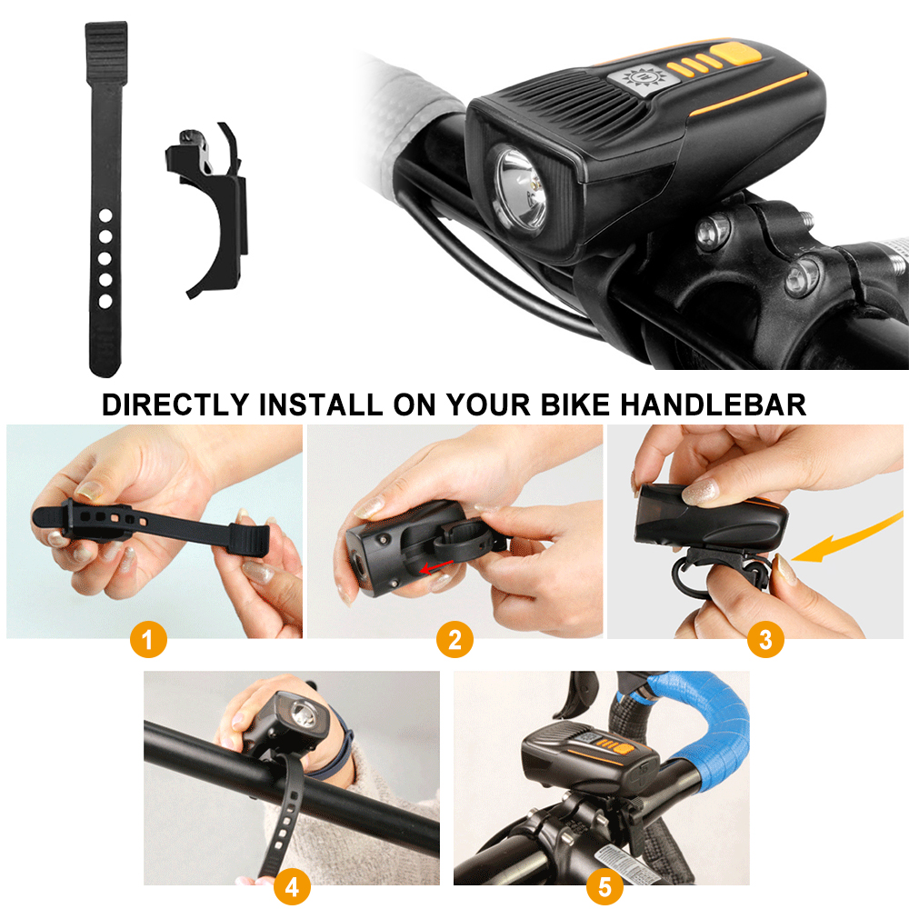 Đèn LED Siêu Sáng Gắn Phía Trước Xe Đạp Chống Nước Có Thể Sạc Lại Cho Xe Đạp MTB