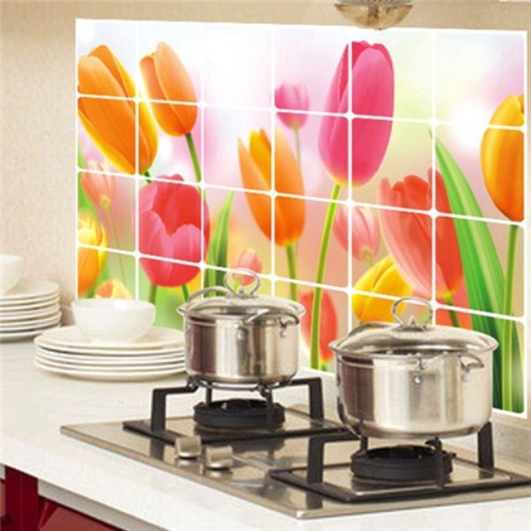 Bộ 4 Giấy dán bếp chịu nhiệt loại lớn 60x90cm - giao mẫu ngẫu nhiên