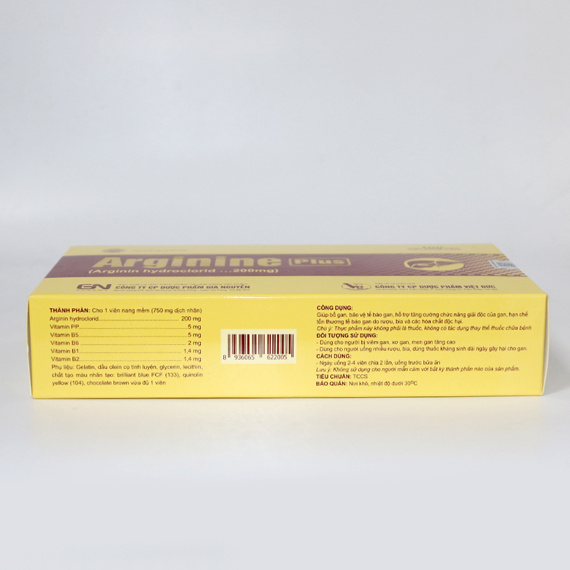Thực phẩm bảo vệ sức khoẻ Arginine Plus giúp bổ gan, giải độc gan, bảo vệ tế bào gan - Hộp 100 viên
