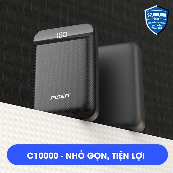 Sạc dự phòng Pisen PowerBox C10000 10000mAh - Hàng chính hãng