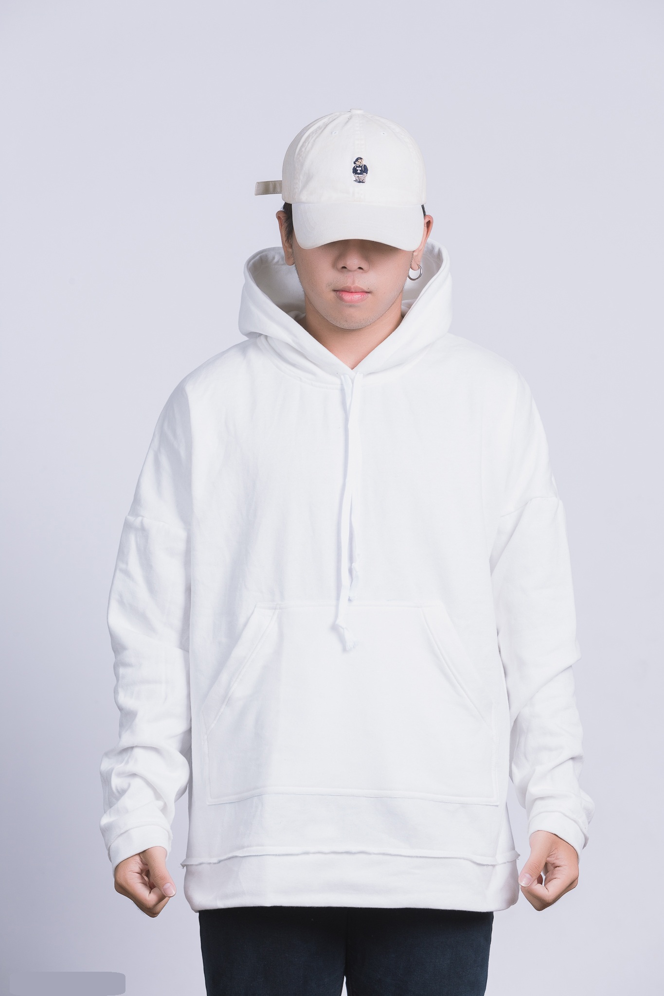 Áo Hoodie Trắng Trơn