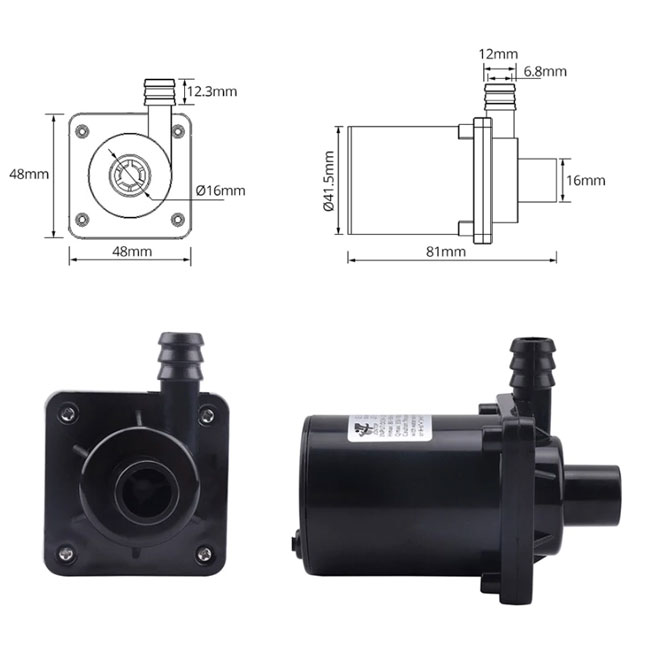 Máy bơm nước mini không chổi than 6V-12V JT-750 700L