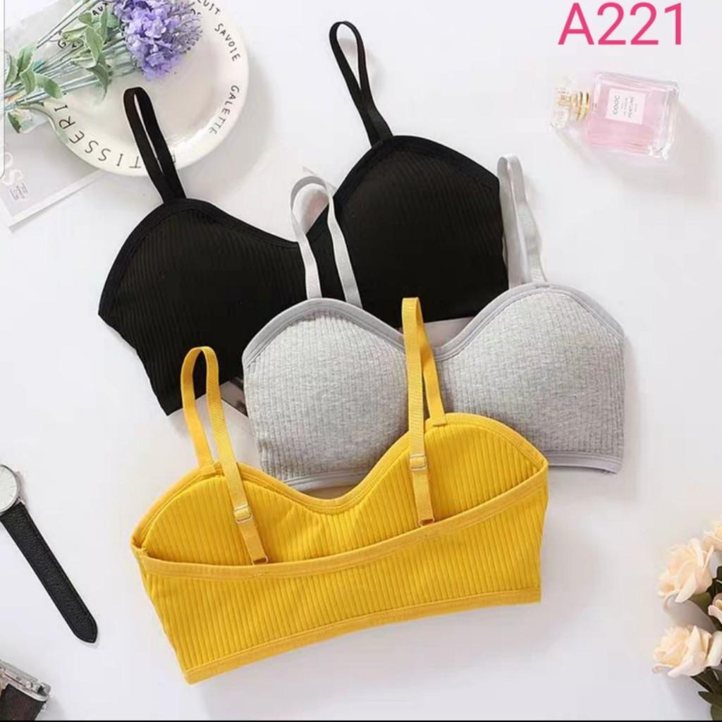 Áo ngực hai dây len tăm quả ngang cao cấp, áo bra đi tập thấm hút mồ hôi