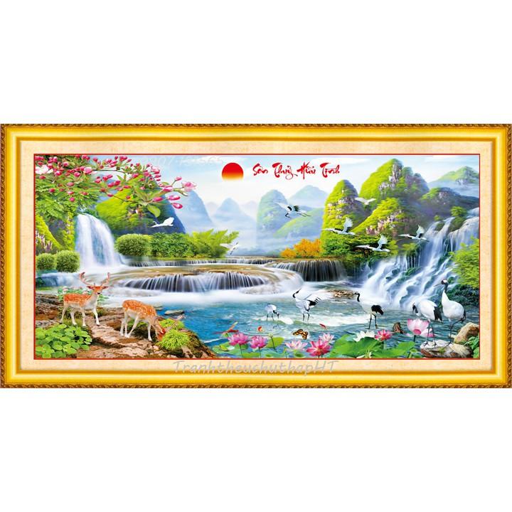 Tranh đính đá Sơn thủy hữu tình VS028 - tự đính