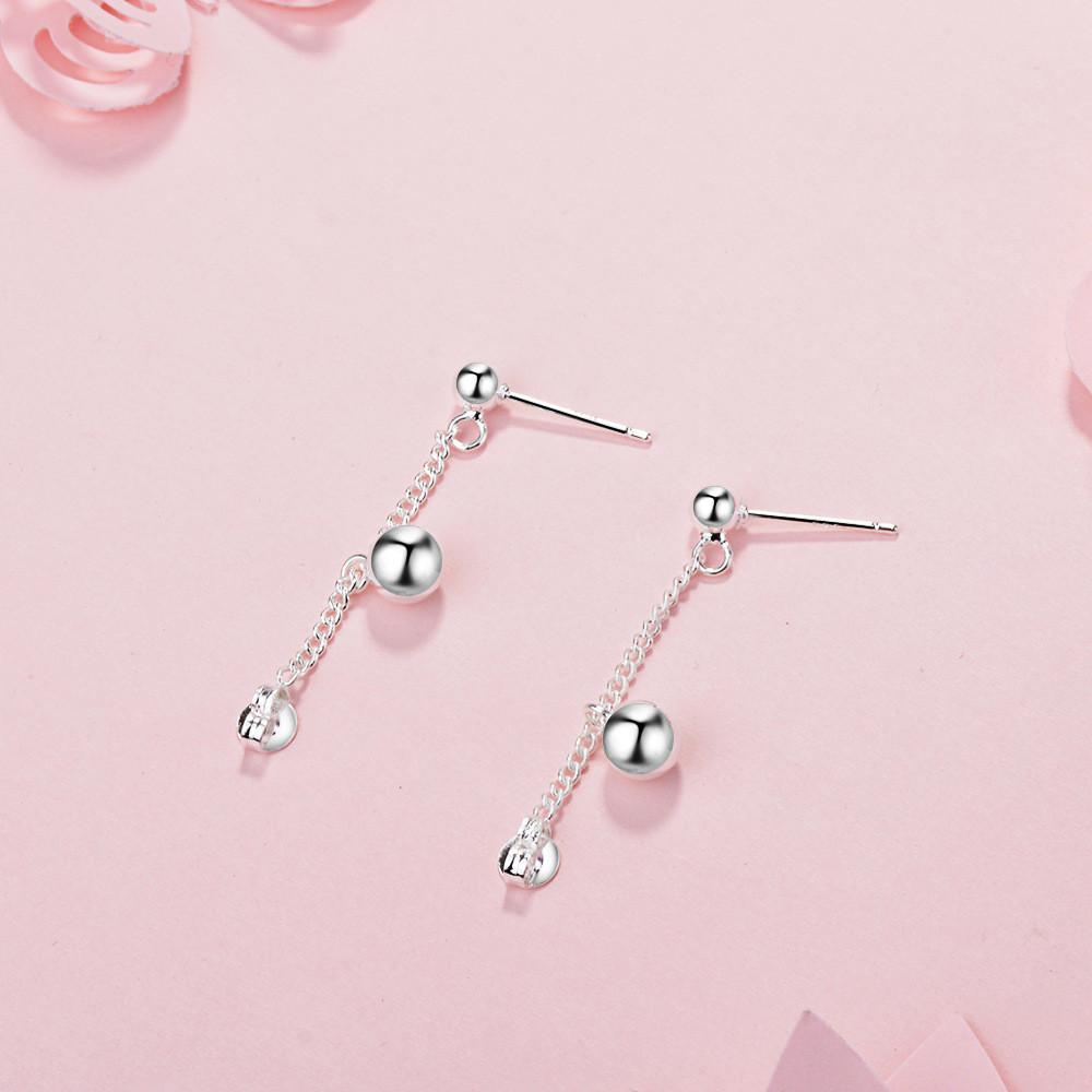 Đôi bông tai lỗ đinh xích bi tinh tế