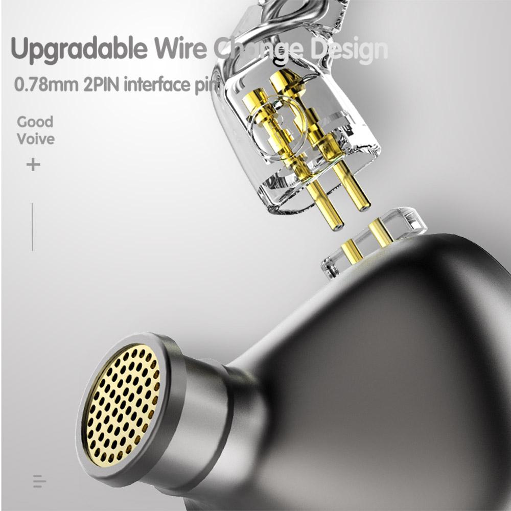 Tai nghe in-ear HiFi Âm thanh nổi 2pin 0.78mm cáp có thể tháo rời AUGLAMOUR F300