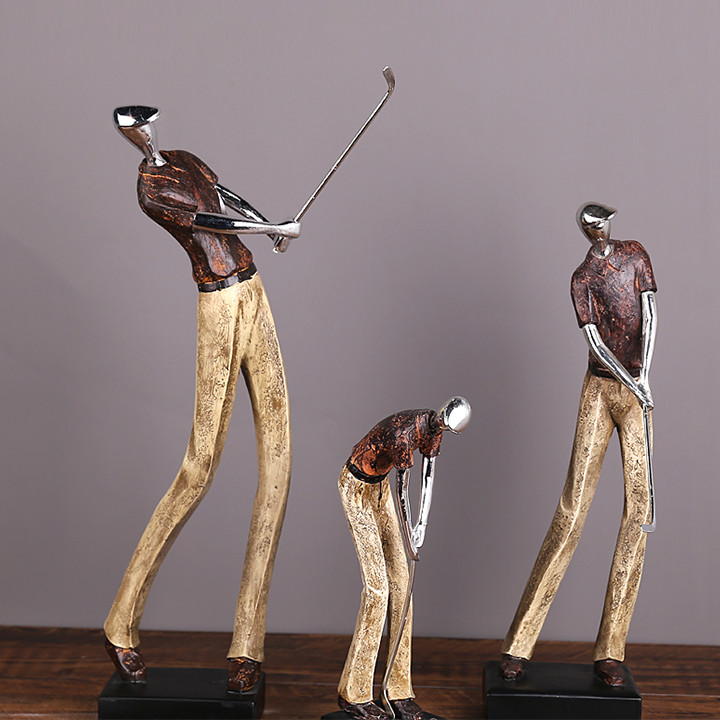 Bộ 3 tượng người chơi golf - Decor đẹp trang trí phòng khách