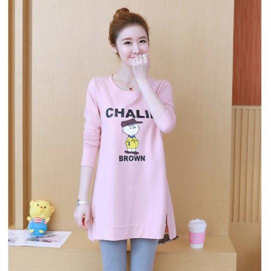 Bộ đồ bầu màu hồng dễ thương mã BD209