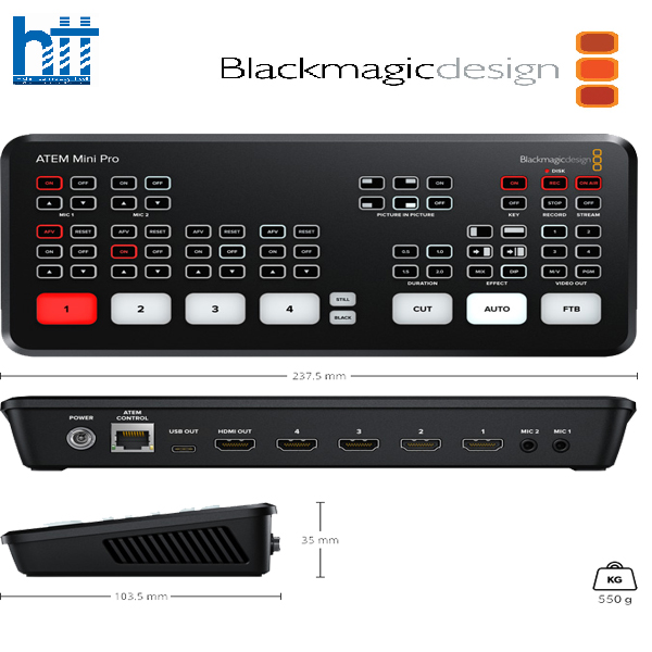 BỘ TRỘN HÌNH BLACKMAGIC DESIGN ATEM MINI PRO  - HÀNG CHÍNH HÃNG