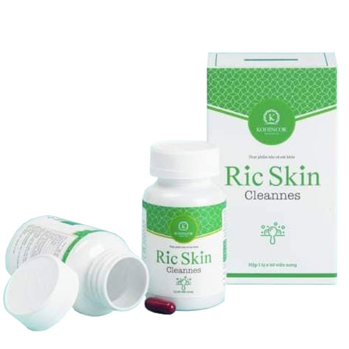 Viên Uống Ric Skin Cleannes Hỗ Trợ Sạch mụn, Mát Gan - Tặng Kèm Cột Tóc Tai Thỏ Màu Ngẫu Nhiên