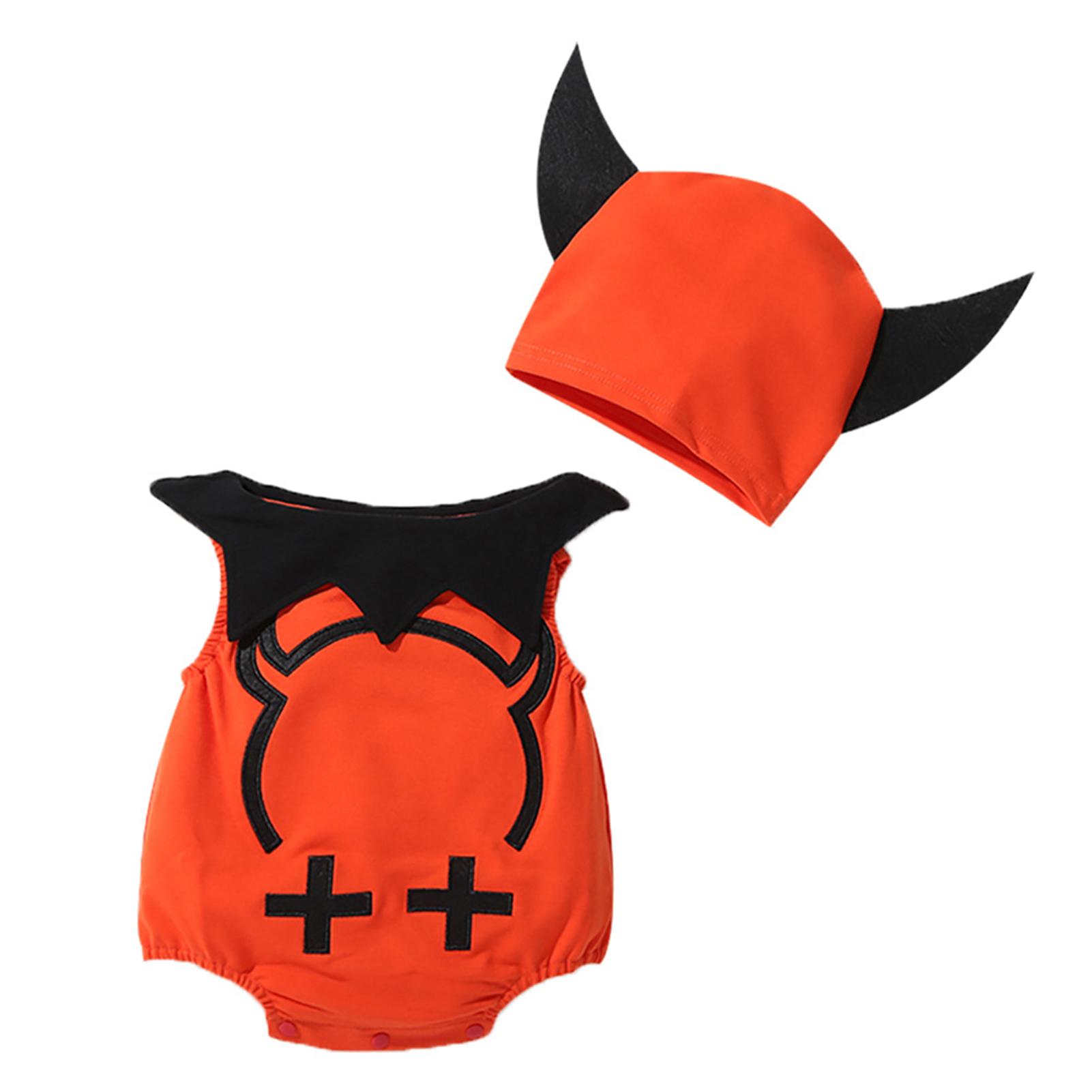 Trang phục Halloween Demon cho bé trai 3 món gồm jumpsuit, áo ngoài và nón 