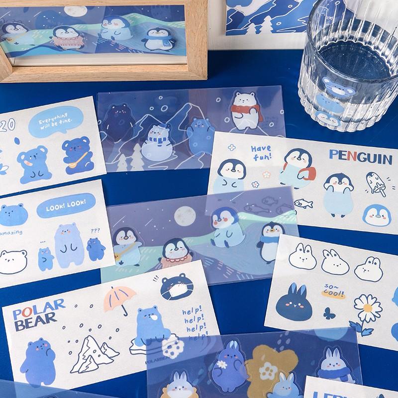 Bộ miếng sticker nhãn dán cánh cụt koala gấu bắc cực trang trí hãng PAPERMORE ST79