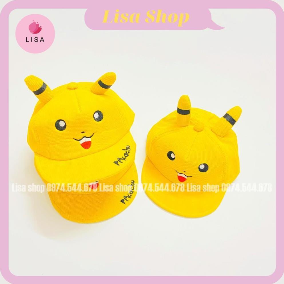 Mũ Lưỡi Trai, Nón Lưỡi Trai Cho Bé Trai Bé Gái Hình Pikachu Vải Mềm Mát Lisa, M54