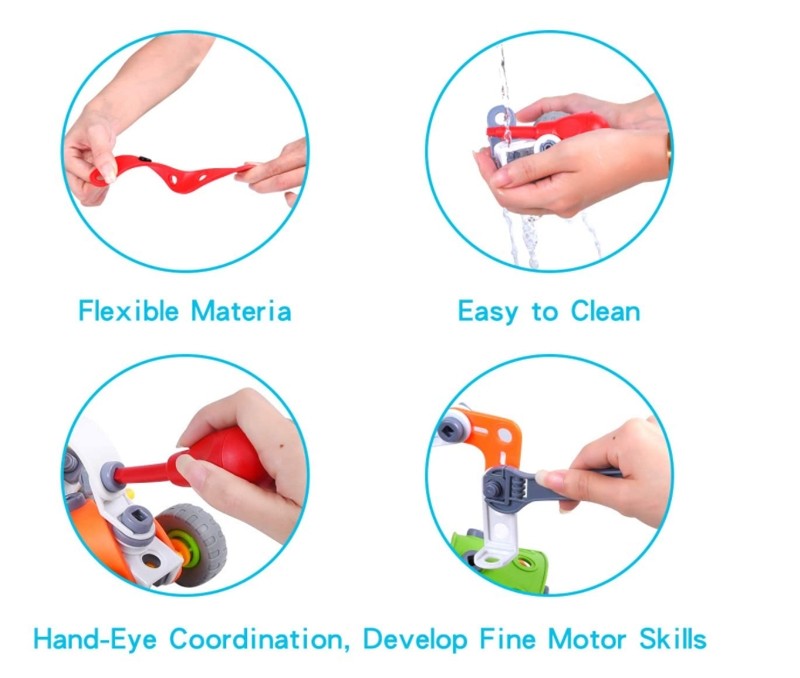 Đồ chơi giáo dục phát triển kỹ năng Stem lắp ghép Build&Play mô hình xe mềm cho bé 2 trong 1 - Toyshouse 7702/7758